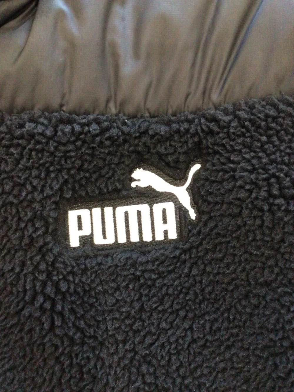 Puma Black Sherpa Panel Zip Jacket for Men Size Large